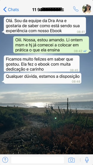 Print de conversa com uma leitora do método