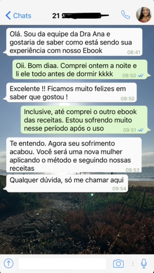 Print de conversa com uma leitora do método